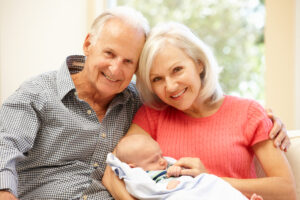 Senior couple with baby grandson